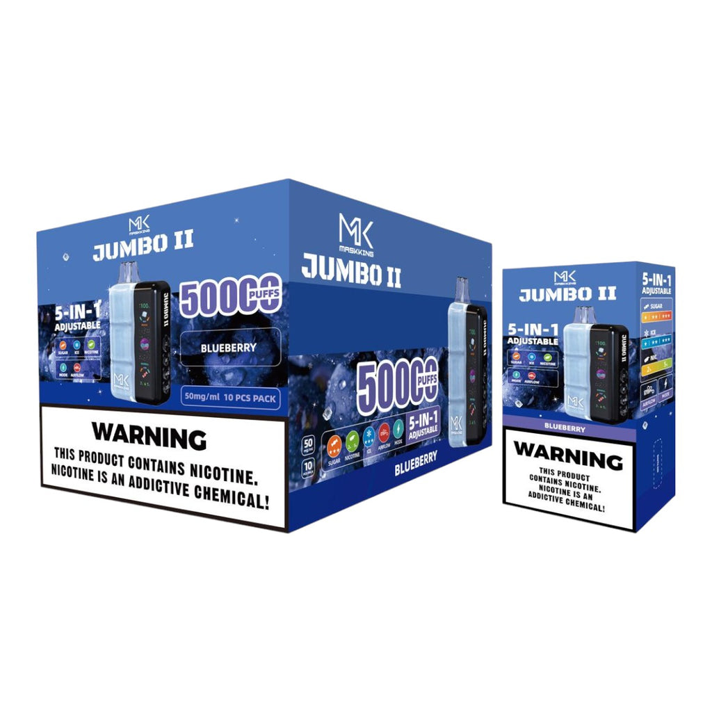 Maskking Jumbo II 50K puffs 10-Pack mayoreo - caja con 10 piezas recargables originales México